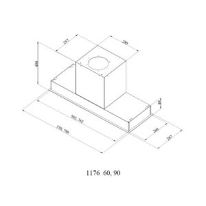 Silverline emhætte SM1176-79SR TORINO Sort – (Demo/Nyt produkt)